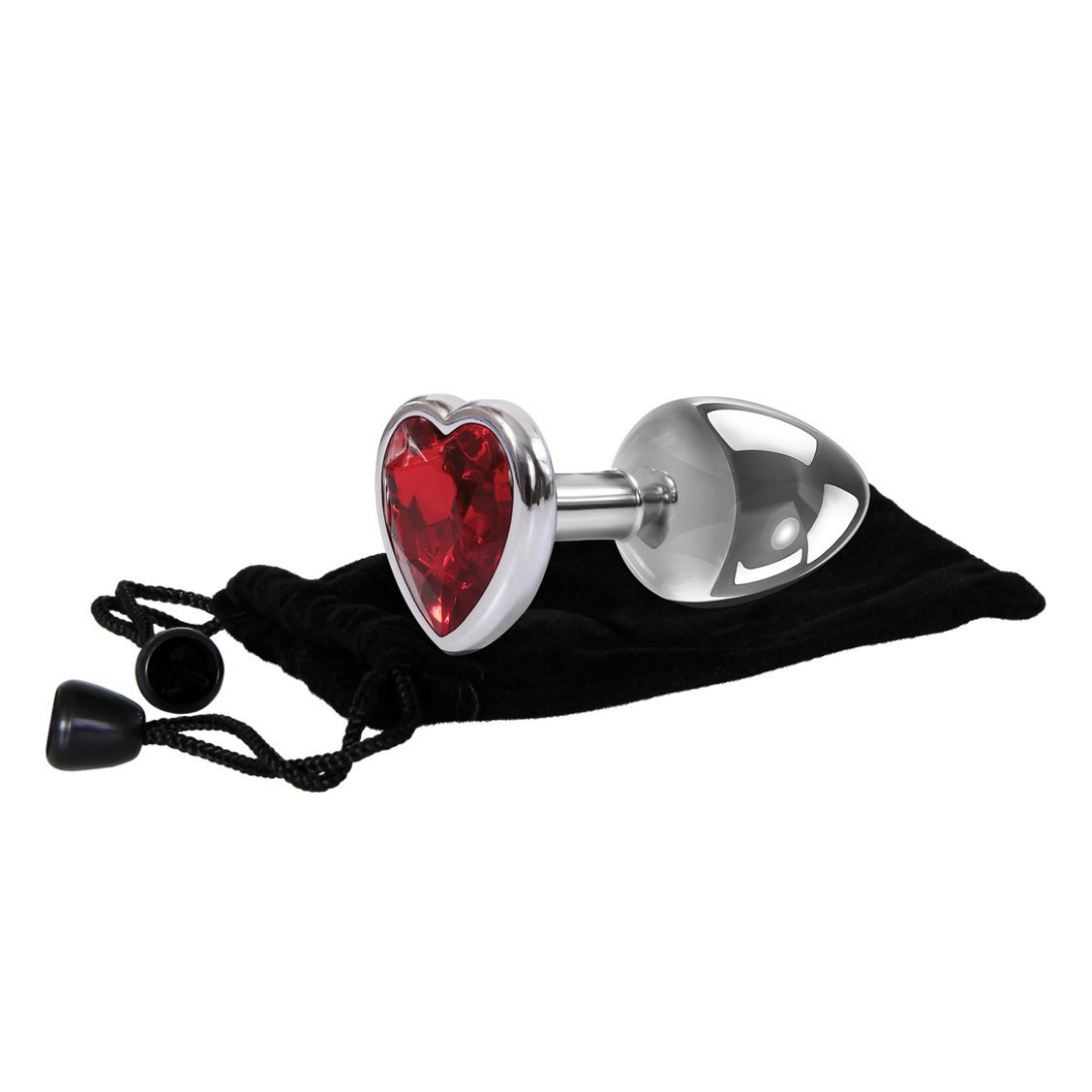 Red Heart Gem Anal Plug, Small