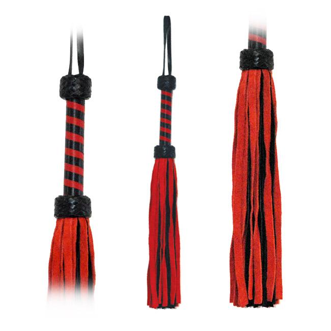 Flogger Red-Black, Suede Tail 18in