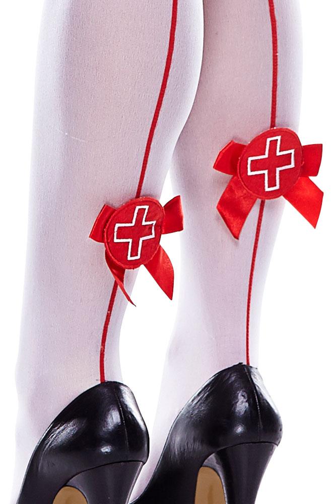 Sheer White Nurse Thigh Highs